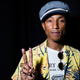 Pharrell Williams poses backstage at the Cannes Lions Festival at Grand Audi Theater, Palais on June 23, 2015, in Cannes, France.